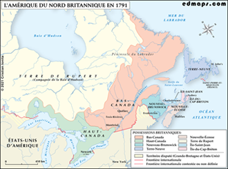 Amérique Nord Britannique en 1791
