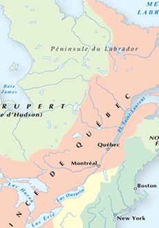 Carte du Quebec en 1774